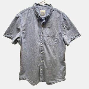 American Eagle Button-Up Shirt Men's XL Blue White Stripe AEO Casual Resort EUC